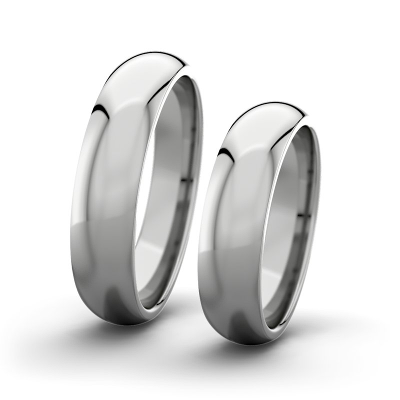 Kein Stein Platinum poliertring Victoria F5 P5, Platinum 950 poliert, von vorn