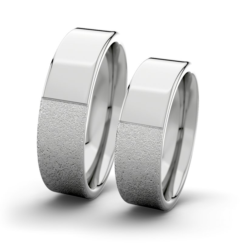 Kein Stein Palladium Sandmattgrobring Victoria F6 P1, Palladium 585 Sandmattgrob, von vorn