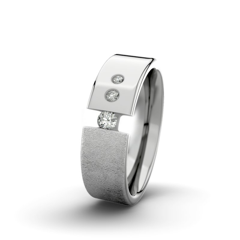 Diamantring Victoria F6 P1, Platinum 600 eismatt, von vorn