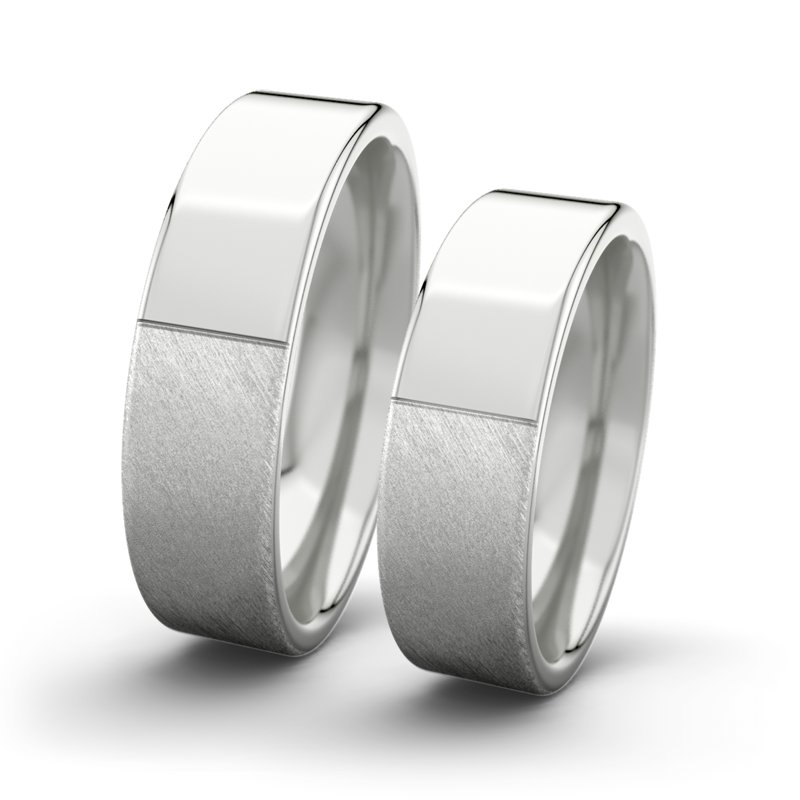 Kein Stein Sterlingsilber Schrägmattring Victoria F6 P1, Sterlingsilber 925 Schrägmatt, von vorn