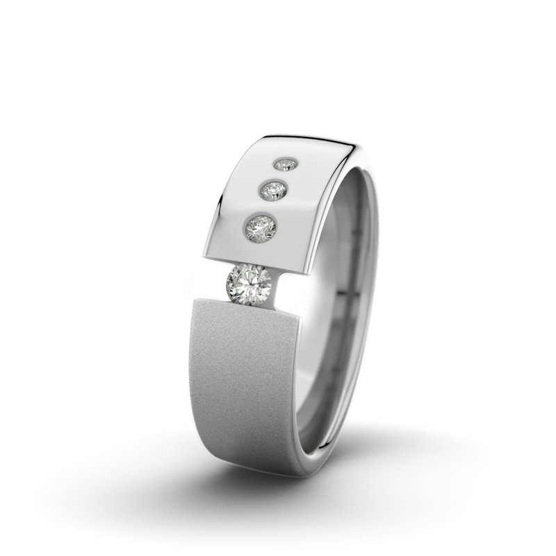 Diamantring Victoria F6 P4, Platinum 950 Sandmattfein, von vorn