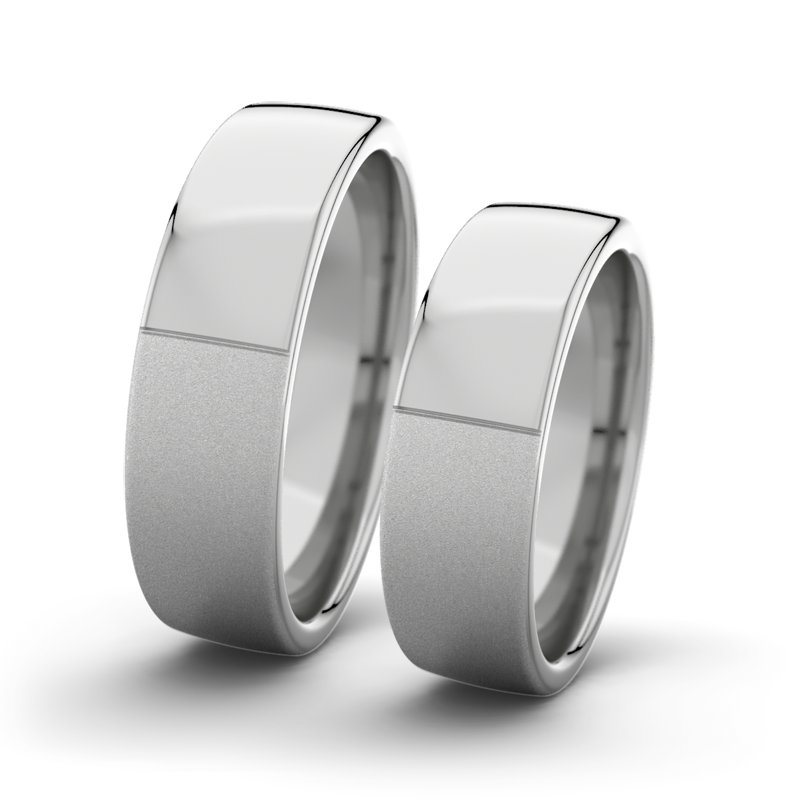 Kein Stein Platinum Sandmattfeinring Victoria F6 P4, Platinum 600 Sandmattfein, von vorn