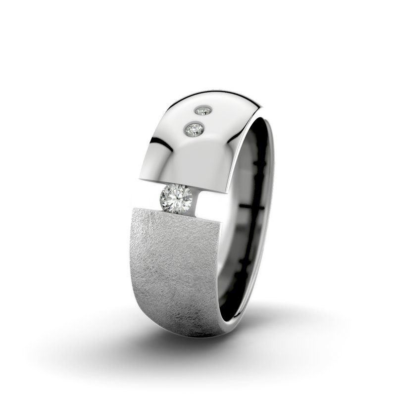 Diamantring Victoria F7 P5, Platinum 600 eismatt, von vorn