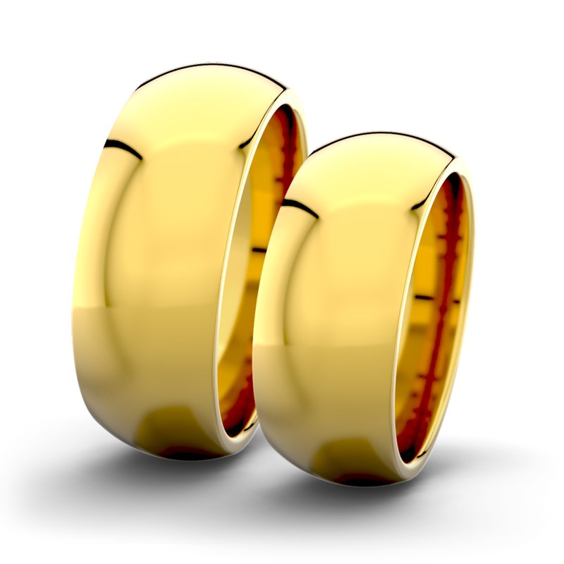 Kein Stein Gelbgold poliertring Victoria F8 P5, Gelbgold 375 poliert, von vorn
