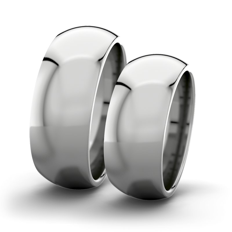 Kein Stein Palladium poliertring Victoria F8 P5, Palladium 950 poliert, von vorn