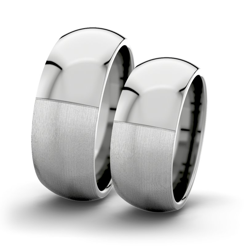 Kein Stein Platinum längsmattring Victoria F8 P5, Platinum 950 längsmatt, von vorn
