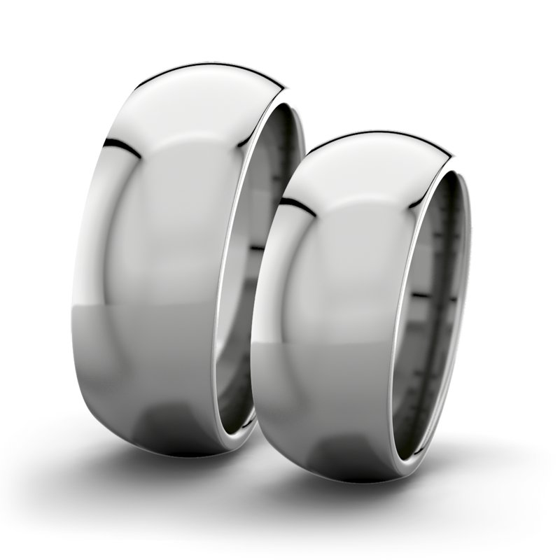 Kein Stein Platinum poliertring Victoria F8 P5, Platinum 950 poliert, von vorn