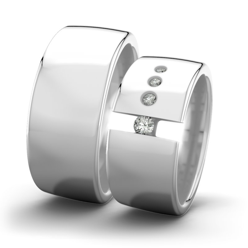 Diamantring Victoria F9 P4, Weißgold 375 poliert, von vorn