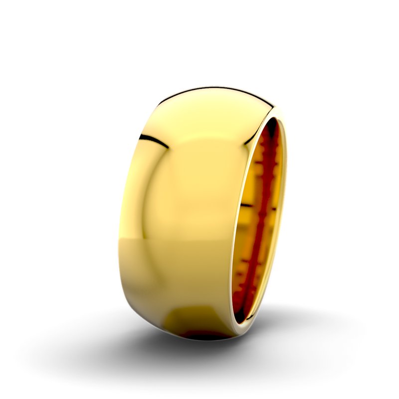 Kein Stein Gelbgold poliertring Victoria F9 P5, Gelbgold 375 poliert, von vorn