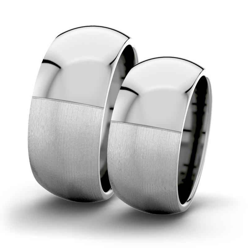 Kein Stein Platinum längsmattring Victoria F9 P5, Platinum 950 längsmatt, von vorn
