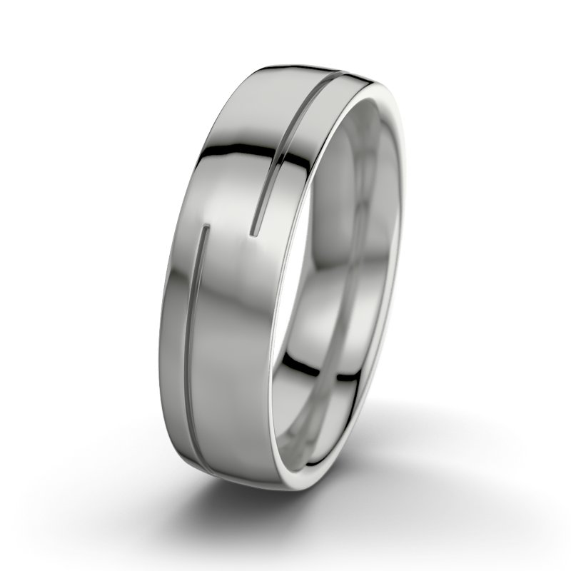 Kein Stein Palladium poliertring Willem Alexander M6, Palladium 950 poliert, von vorn