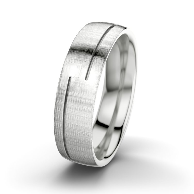 Kein Stein Sterlingsilber quermattring Willem Alexander M6, Sterlingsilber 925 quermatt, von vorn