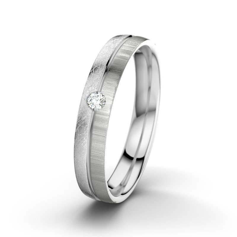 Diamantring William M4, Weißgold 750 eismatt, von vorn