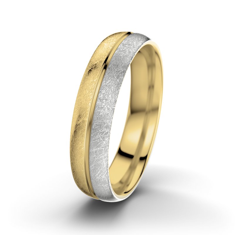 Kein Stein Gelbgold eismattring William M5, Gelbgold 375 eismatt, von vorn