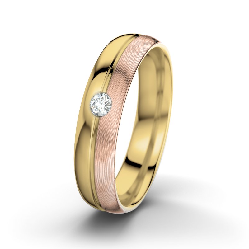 Diamantring William M5, Gelbgold 585 poliert, von vorn