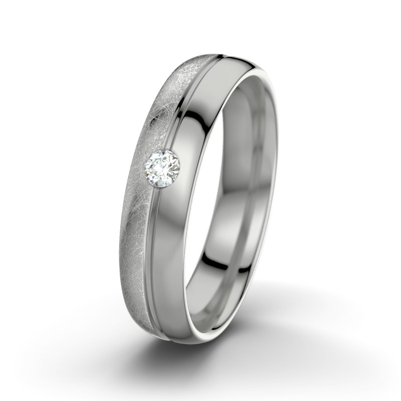 Diamantring William M5, Palladium 950 eismatt, von vorn