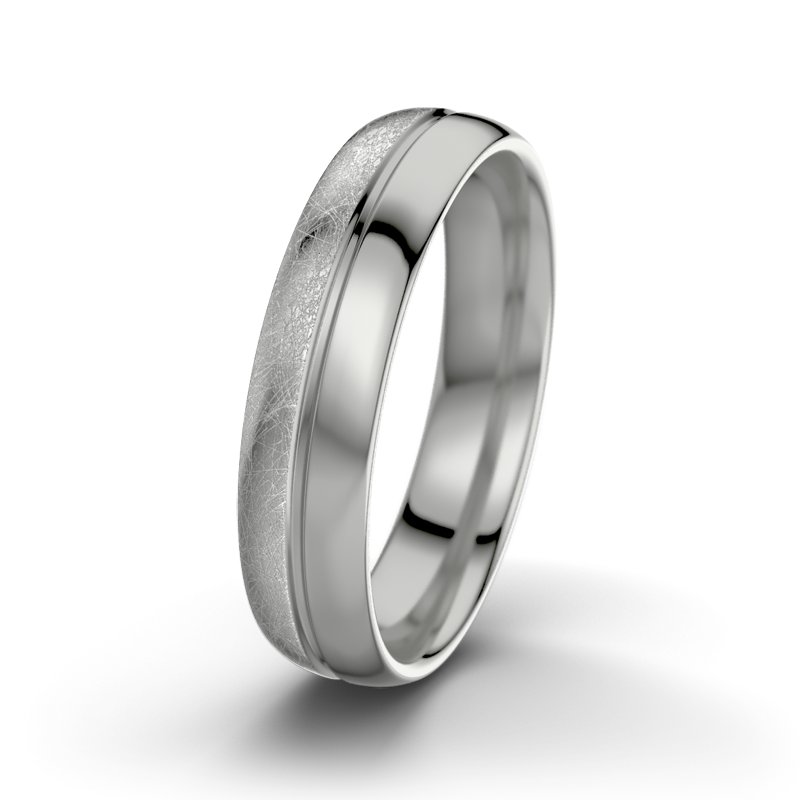 Kein Stein Palladium eismattring William M5, Palladium 950 eismatt, von vorn