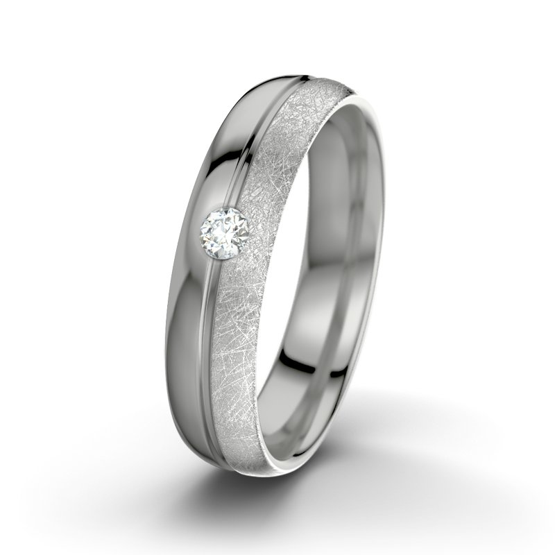 Diamantring William M5, Palladium 950 poliert, von vorn