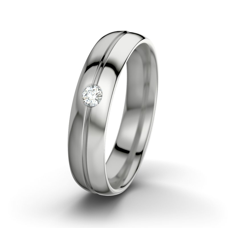 Diamantring William M5, Palladium 585 poliert, von vorn