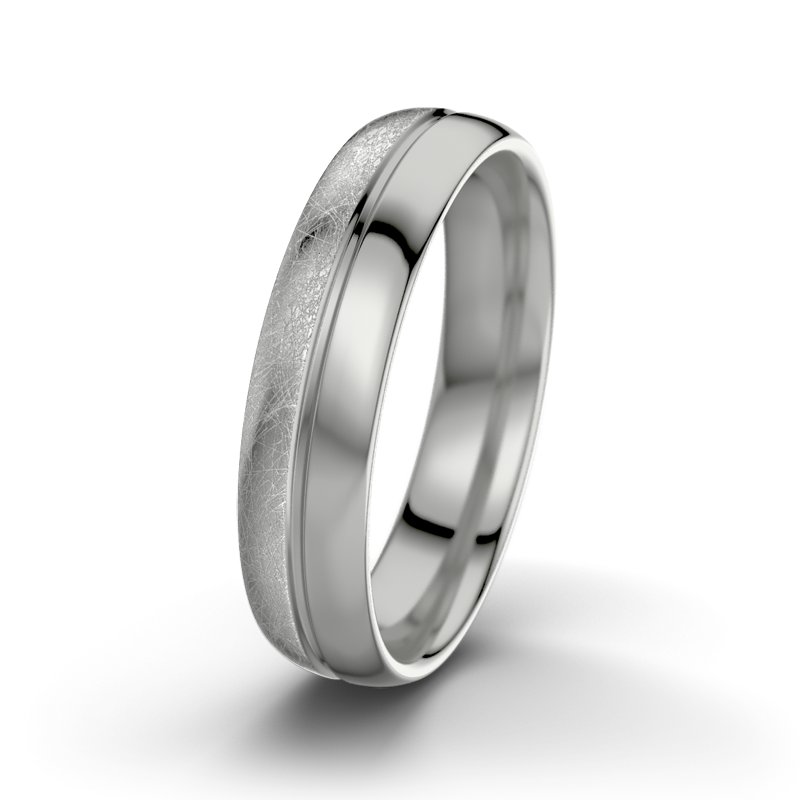 Kein Stein Platinum eismattring William M5, Platinum 950 eismatt, von vorn