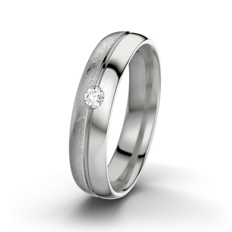 Diamantring William M5, Platinum 600 eismatt, von vorn