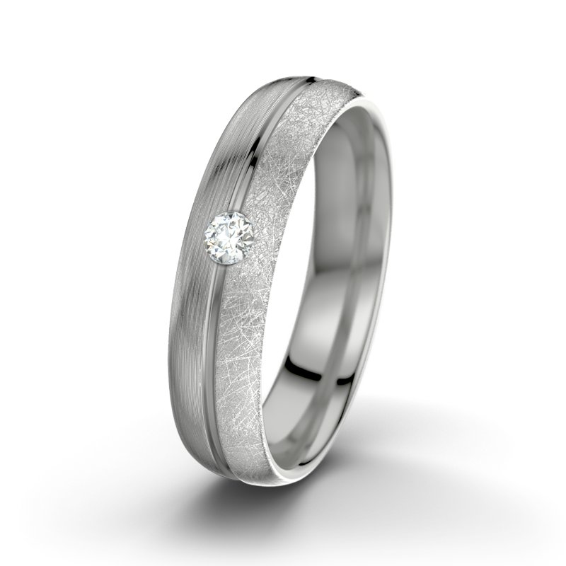 Diamantring William M5, Platinum 600 längsmatt, von vorn