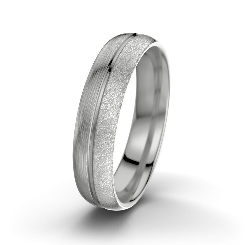 Kein Stein Platinum längsmattring William M5, Platinum 600 längsmatt, von vorn