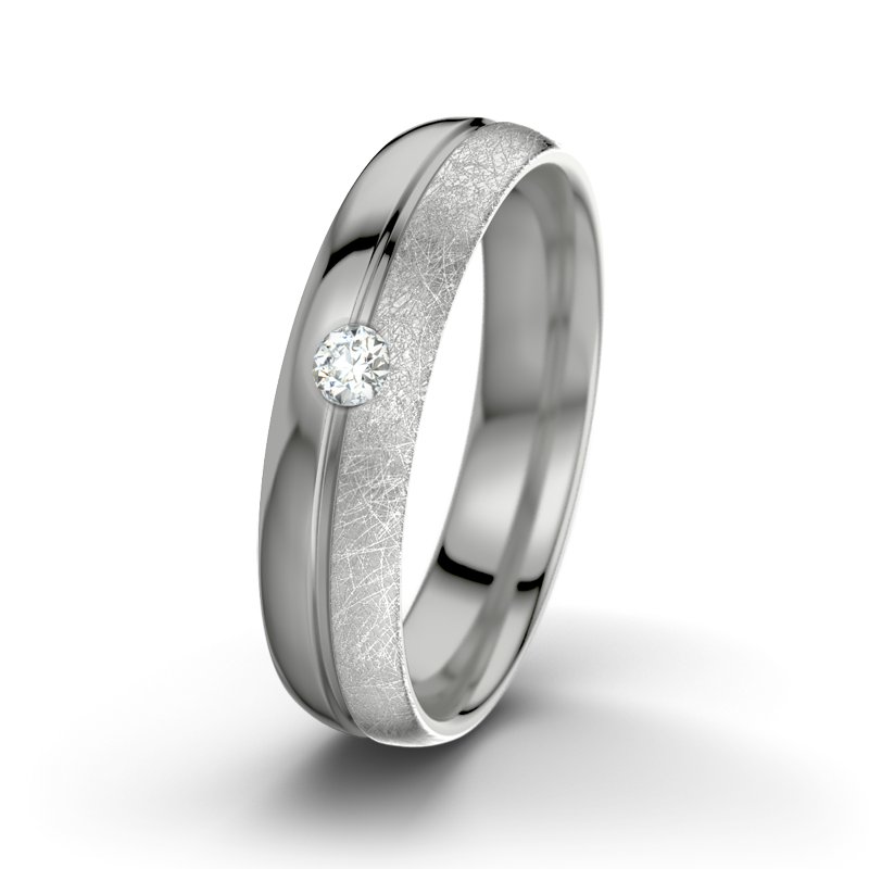 Diamantring William M5, Platinum 950 poliert, von vorn