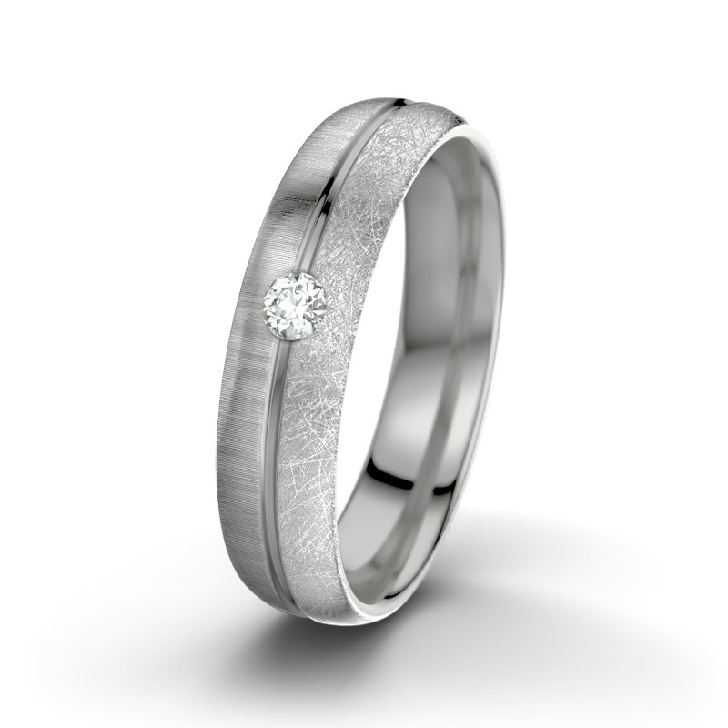 Diamantring William M5, Platinum 600 quermatt, von vorn