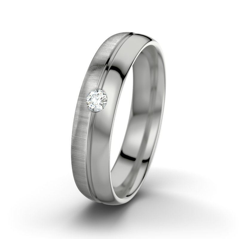 Diamantring William M5, Platinum 950 quermatt, von vorn