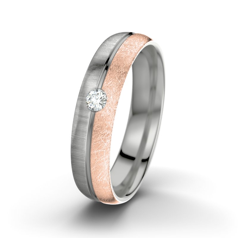 Diamantring William M5, Platinum 600 quermatt, von vorn
