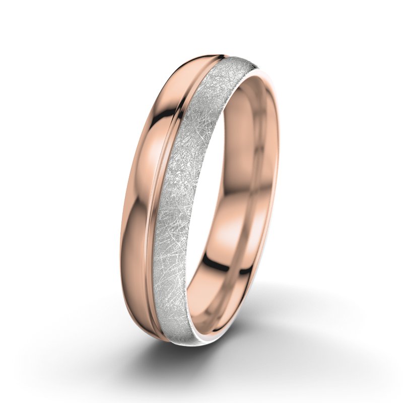 Kein Stein Rotgold poliertring William M5, Rotgold 750 poliert, von vorn