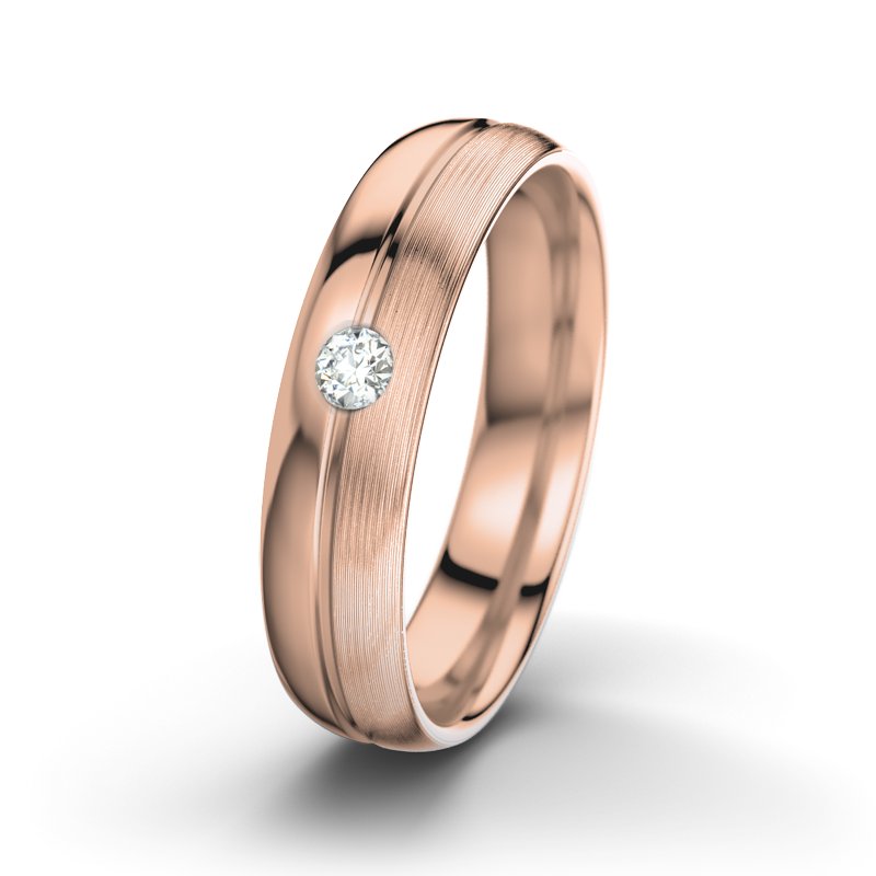 Diamantring William M5, Rotgold 750 poliert, von vorn