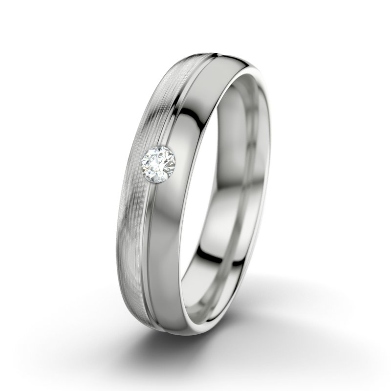 Diamantring William M5, Sterlingsilber 925 längsmatt, von vorn