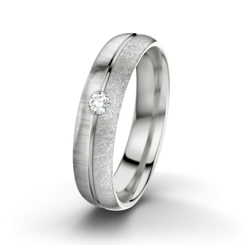 Diamantring William M5, Sterlingsilber 925 quermatt, von vorn