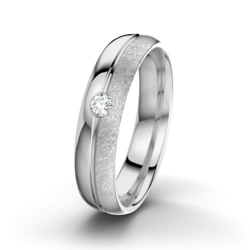 Diamantring William M5, Weißgold 585 poliert, von vorn