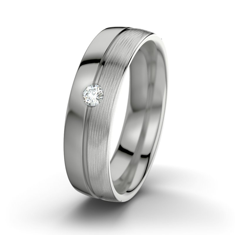 Diamantring William M6, Palladium 585 poliert, von vorn