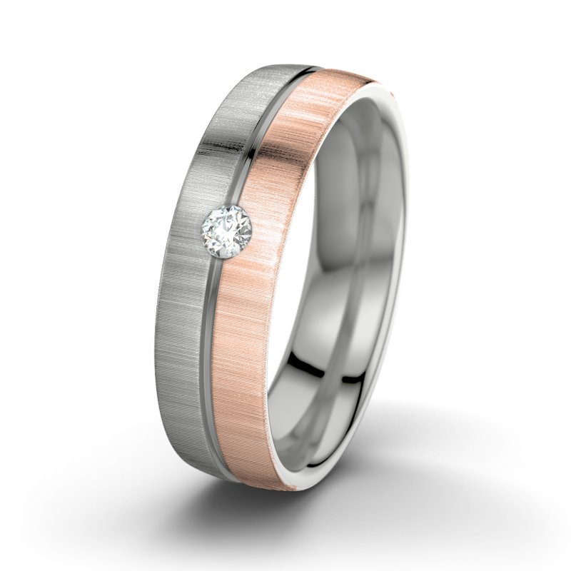 Diamantring William M6, Palladium 950 quermatt, von vorn
