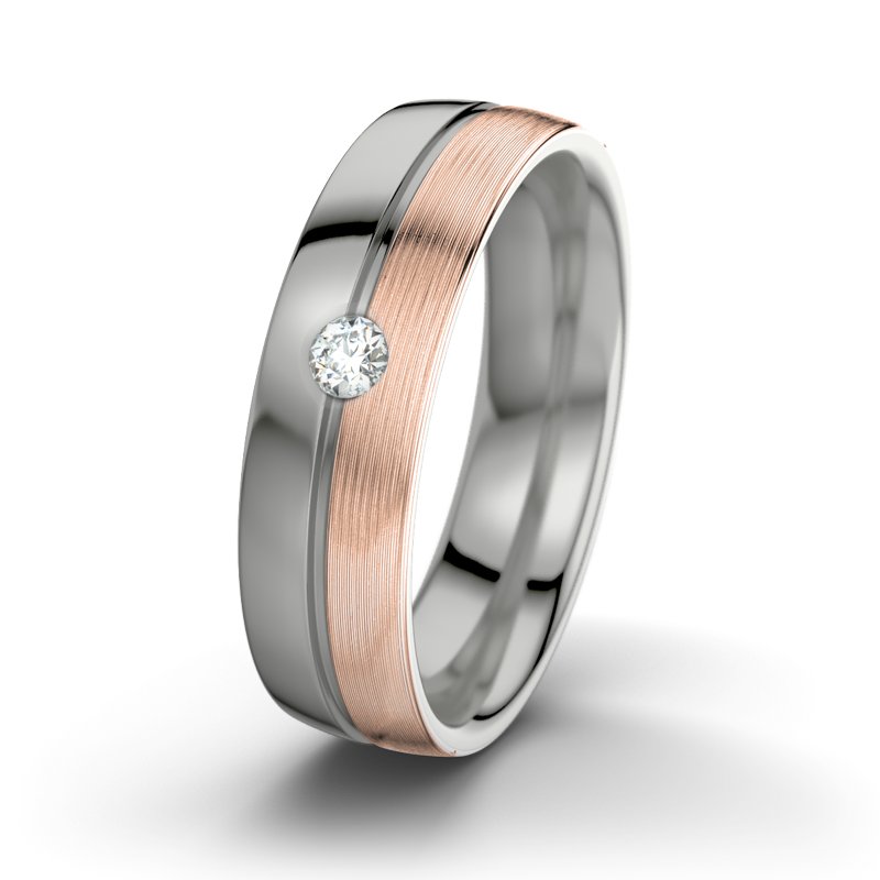 Diamantring William M6, Platinum 600 poliert, von vorn