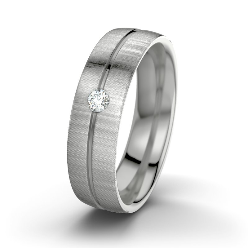 Diamantring William M6, Platinum 600 quermatt, von vorn