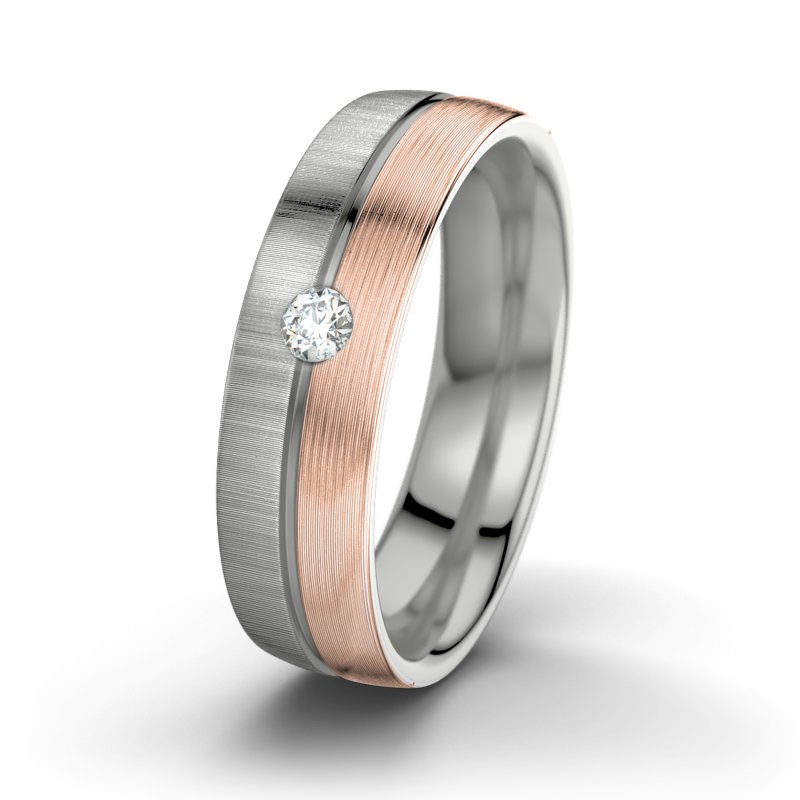 Diamantring William M6, Platinum 600 quermatt, von vorn