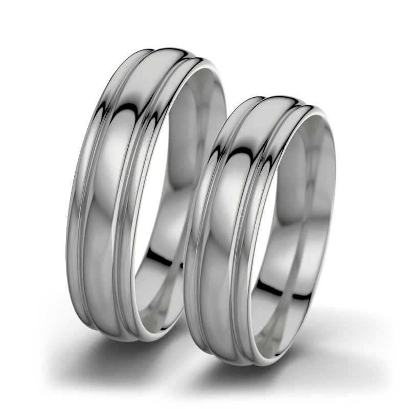 Kein Stein Palladium poliertring Yoko F5, Palladium 950 poliert, von vorn