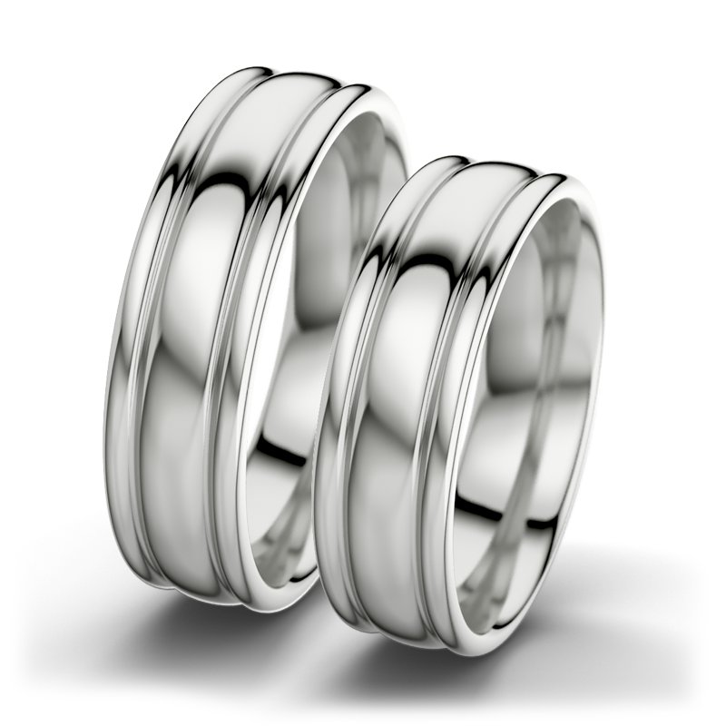 Kein Stein Sterlingsilber poliertring Yoko F6, Sterlingsilber 925 poliert, von vorn
