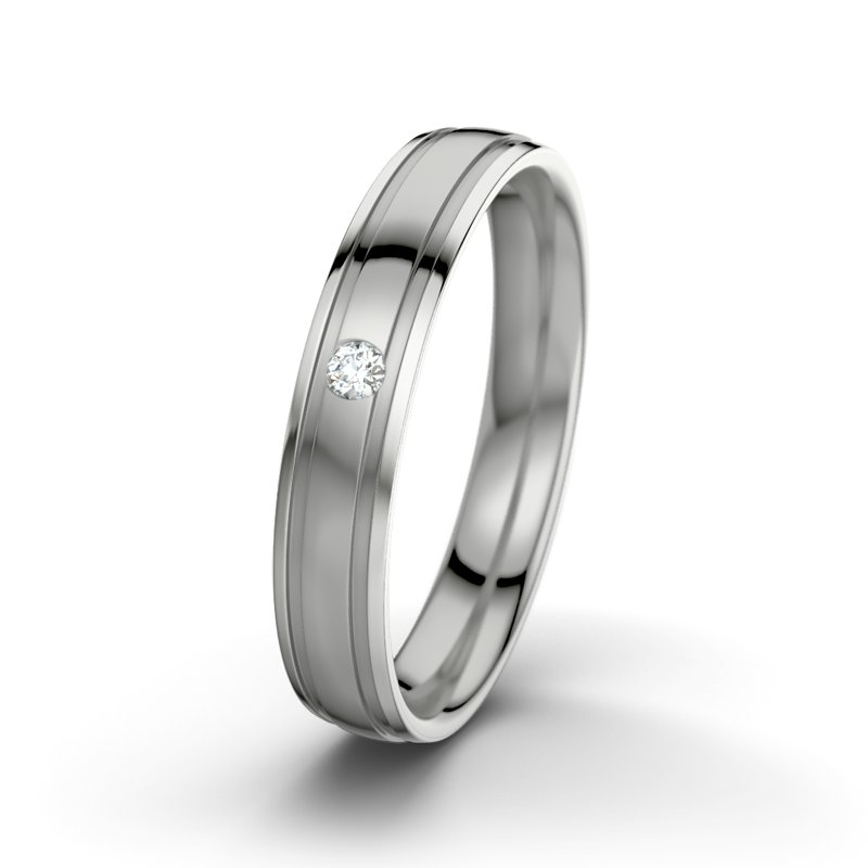 Diamantring Zeus M4, Palladium 950 poliert, von vorn