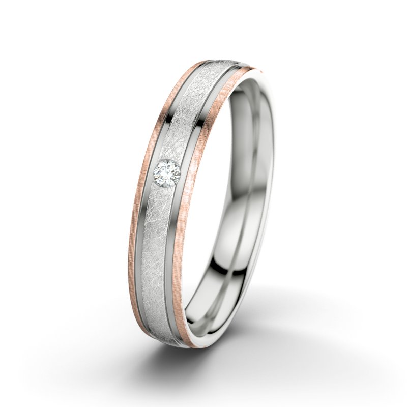 Diamantring Zeus M4, Sterlingsilber 925 eismatt, von vorn