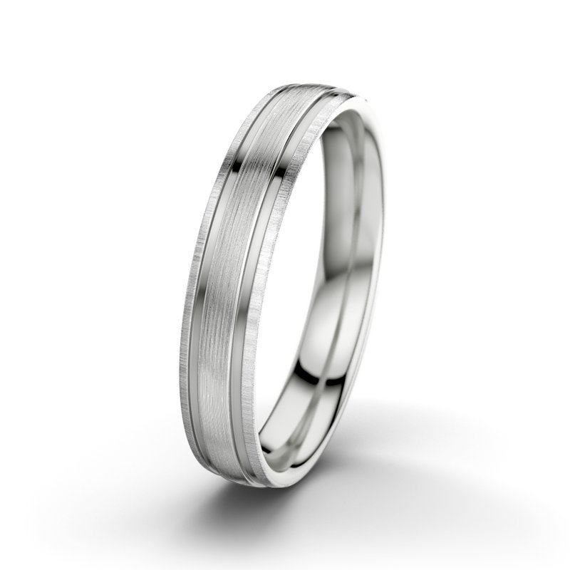 Kein Stein Sterlingsilber längsmattring Zeus M4, Sterlingsilber 925 längsmatt, von vorn