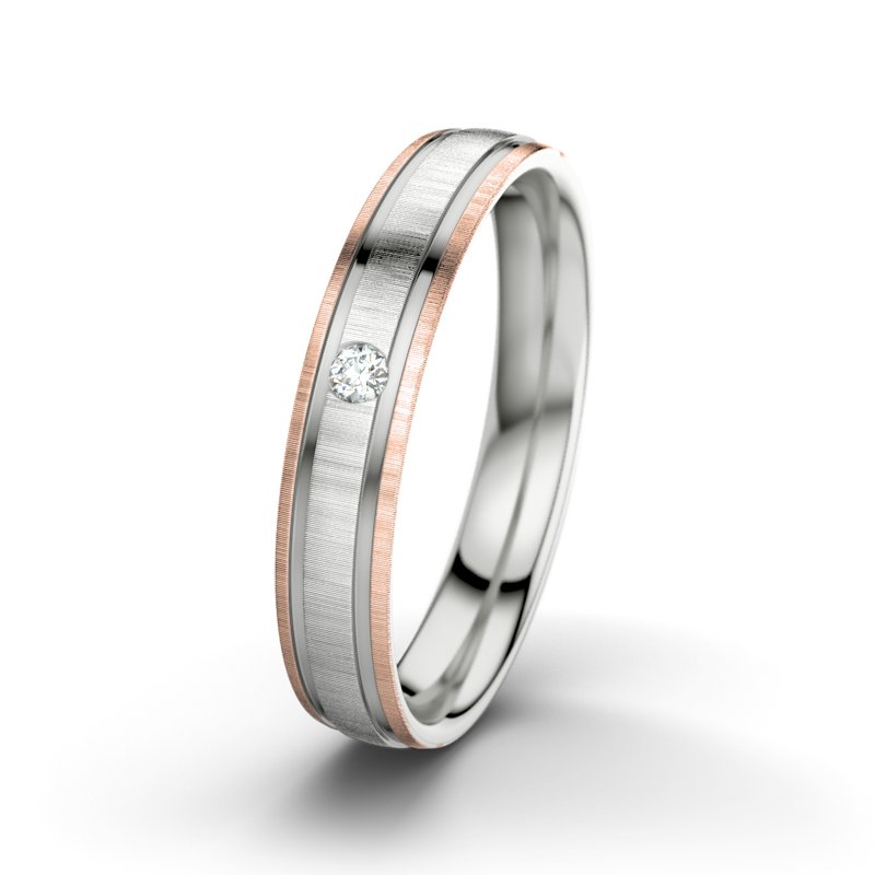 Diamantring Zeus M4, Sterlingsilber 925 quermatt, von vorn