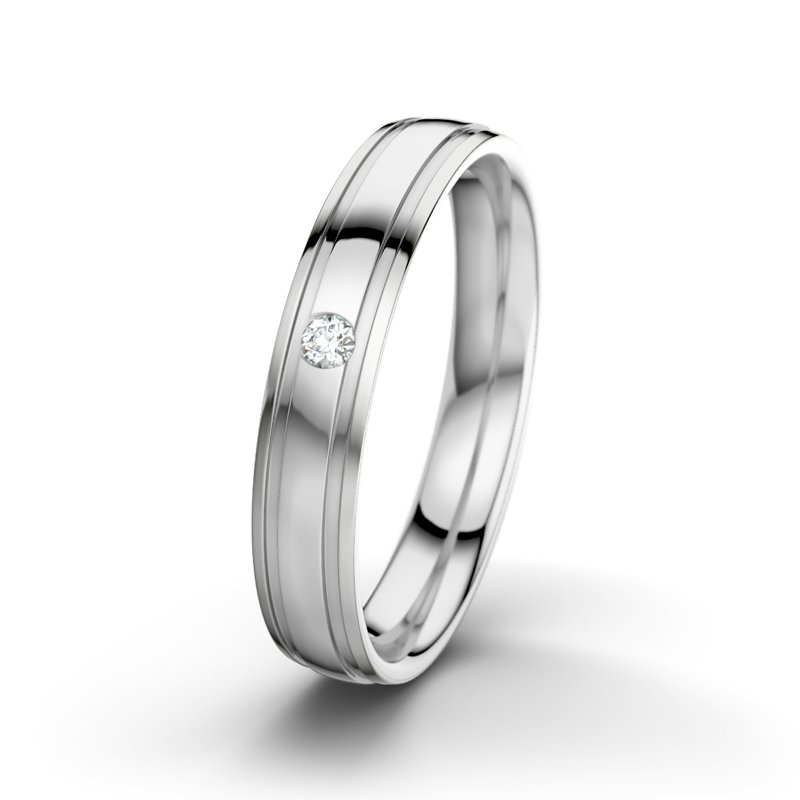 Diamantring Zeus M4, Weißgold 585 poliert, von vorn