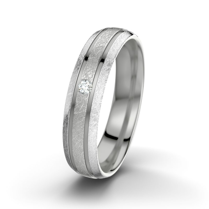 Diamantring Zeus M5, Platinum 600 eismatt, von vorn