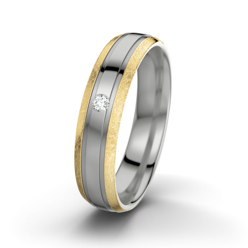 Diamantring Zeus M5, Platinum 600 poliert, von vorn